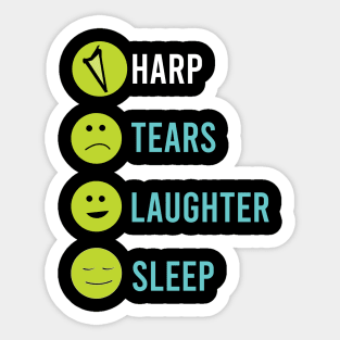 Harp Tears Laughter Sleep Sticker